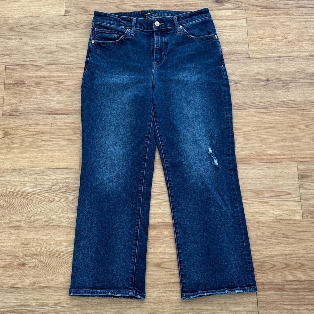 Express Womens 90S ANKLE BOOT MID RISE Cropped Jeans Size 6 Casual Classic